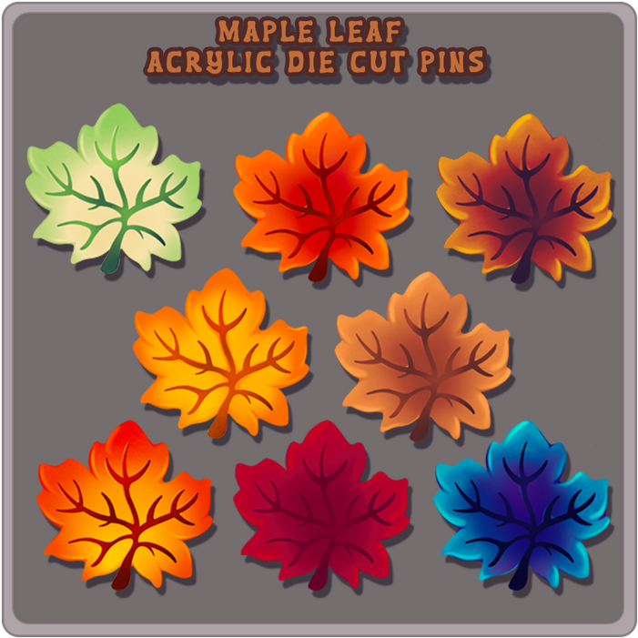 (Original 2024) Maple Leaf Acrylic Pins